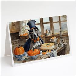 5 x 7 in. Unisex Weimaraner Fall Kitchen Pumpkins Greeting Cards & Envelopes - Pack of 8