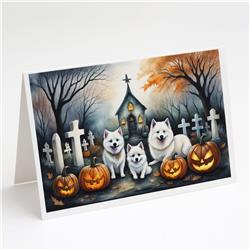5 x 7 in. Unisex American Eskimo Spooky Halloween Greeting Cards & Envelopes - Pack of 8