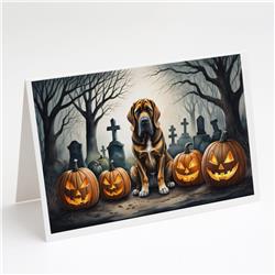 DAC2017GCA7P 5 x 7 in. Bloodhound Spooky Halloween Greeting Cards & Envelopes - Pack of 8