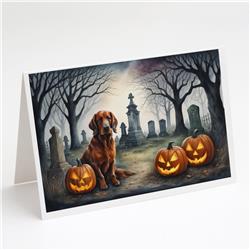 DAC2044GCA7P 5 x 7 in. Irish Setter Spooky Halloween Greeting Cards & Envelopes - Pack of 8