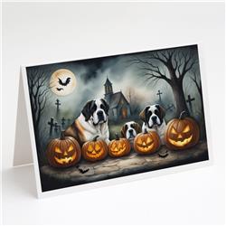 5 x 7 in. Unisex Saint Bernard Spooky Halloween Greeting Cards & Envelopes - Pack of 8
