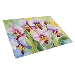 DAC1589LCB 15 x 12 in. Orchids in Watercolor Glass Cutting Board - Large