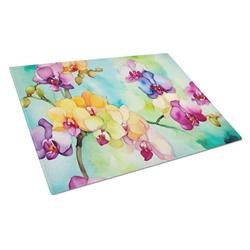 DAC1598LCB 15 x 12 in. Orchids in Watercolor Glass Cutting Board - Large
