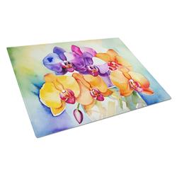 DAC1601LCB 15 x 12 in. Orchids in Watercolor Glass Cutting Board - Large