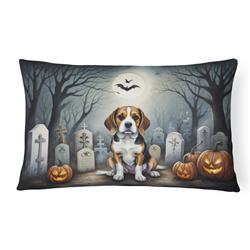 16 x 12 in. Unisex Beagle Spooky Halloween Fabric Decorative Pillow