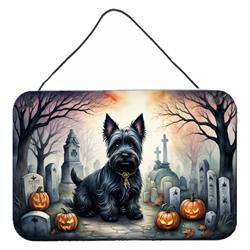 DAC2051DS812 12 x 8 in. Scottish Terrier Spooky Halloween Wall or Door Hanging Prints