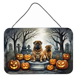 DAC2052DS812 12 x 8 in. Shar Pei Spooky Halloween Wall or Door Hanging Prints