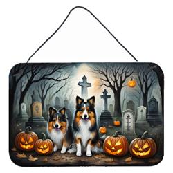 DAC2053DS812 12 x 8 in. Sheltie Spooky Halloween Wall or Door Hanging Prints