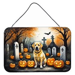 DAC2059DS812 12 x 8 in. Yellow Labrador Retriever Spooky Halloween Wall or Door Hanging Prints