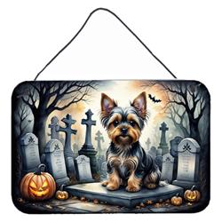 DAC2061DS812 12 x 8 in. Yorkshire Terrier Spooky Halloween Wall or Door Hanging Prints