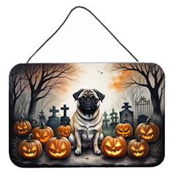 DAC2064DS812 12 x 8 in. Unisex Fawn Pug Spooky Halloween Wall or Door Hanging Prints
