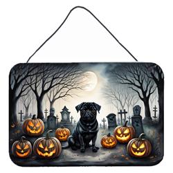 DAC2065DS812 12 x 8 in. Unisex Black Pug Spooky Halloween Wall or Door Hanging Prints