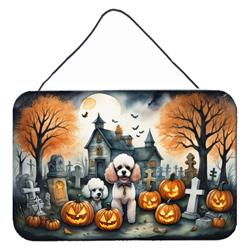 DAC2067DS812 12 x 8 in. Unisex Poodle Spooky Halloween Wall or Door Hanging Prints