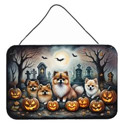 DAC2068DS812 12 x 8 in. Unisex Pomeranian Spooky Halloween Wall or Door Hanging Prints