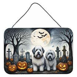 DAC2071DS812 12 x 8 in. Unisex Old English Sheepdog Spooky Halloween Wall or Door Hanging Prints
