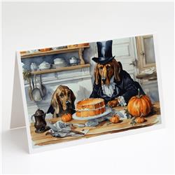5 x 7 in. Unisex Bloodhound Fall Kitchen Pumpkins Greeting Cards & Envelopes - Pack of 8