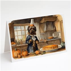 DAC1753GCA7P 5 x 7 in. Briard Fall Kitchen Pumpkins Greeting Cards & Envelopes - Pack of 8