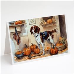 5 x 7 in. Unisex Brittany Fall Kitchen Pumpkins Greeting Cards & Envelopes - Pack of 8