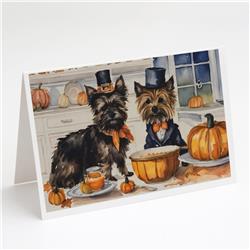DAC1759GCA7P 5 x 7 in. Cairn Terrier Fall Kitchen Pumpkins Greeting Cards & Envelopes - Pack of 8