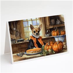 DAC1762GCA7P 5 x 7 in. Chihuahua Fall Kitchen Pumpkins Greeting Cards & Envelopes - Pack of 8