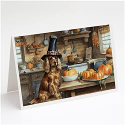 DAC1764GCA7P 5 x 7 in. Cocker Spaniel Fall Kitchen Pumpkins Greeting Cards & Envelopes - Pack of 8