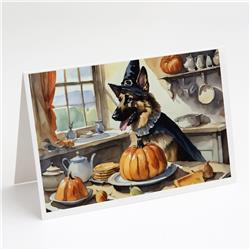 5 x 7 in. Unisex German Shepherd Fall Kitchen Pumpkins Greeting Cards & Envelopes - Pack of 8