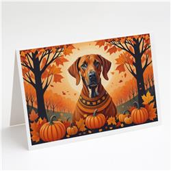 DAC1066GCA7P 5 x 7 in. Rhodesian Ridgeback Fall Greeting Cards & Envelopes - Pack of 8