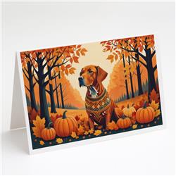 5 x 7 in. Unisex Vizsla Fall Greeting Cards & Envelopes - Pack of 8