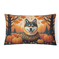 16 x 12 in. Unisex Akita Fall Fabric Decorative Pillow