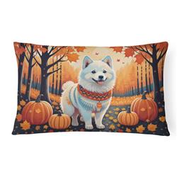 16 x 12 in. Unisex American Eskimo Fall Fabric Decorative Pillow
