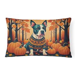 16 x 12 in. Unisex Pit Bull Terrier Fall Fabric Decorative Pillow