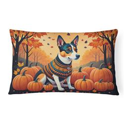 16 x 12 in. Unisex Basenji Fall Fabric Decorative Pillow