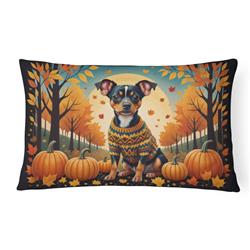 16 x 12 in. Unisex Miniature Pinscher Fall Fabric Decorative Pillow