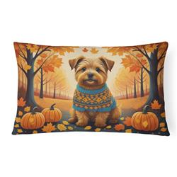 16 x 12 in. Unisex Norfolk Terrier Fall Fabric Decorative Pillow