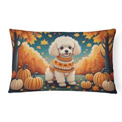 16 x 12 in. Unisex Poodle Fall Fabric Decorative Pillow