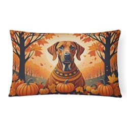 16 x 12 in. Unisex Rhodesian Ridgeback Fall Fabric Decorative Pillow