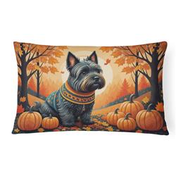 16 x 12 in. Unisex Scottish Terrier Fall Fabric Decorative Pillow