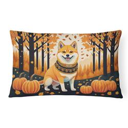 16 x 12 in. Unisex Shiba Inu Fall Fabric Decorative Pillow