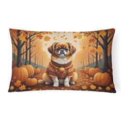 16 x 12 in. Unisex Tibetan Spaniel Fall Fabric Decorative Pillow