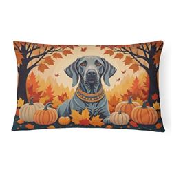 16 x 12 in. Unisex Weimaraner Fall Fabric Decorative Pillow