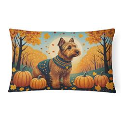 16 x 12 in. Unisex Welsh Terrier Fall Fabric Decorative Pillow