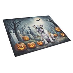 DAC2040LCB 15 x 12 in. Unisex English Bulldog Spooky Halloween Glass Cutting Board - Large