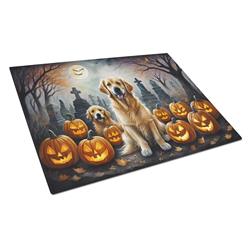 DAC2041LCB 15 x 12 in. Unisex Golden Retriever Spooky Halloween Glass Cutting Board - Large