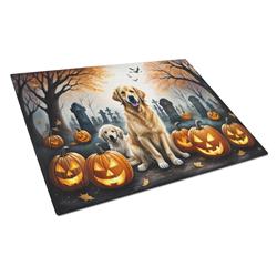 DAC2043LCB 15 x 12 in. Unisex Golden Retriever Spooky Halloween Glass Cutting Board - Large