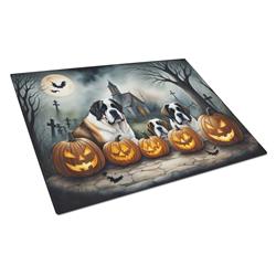 DAC2050LCB 15 x 12 in. Unisex Saint Bernard Spooky Halloween Glass Cutting Board - Large