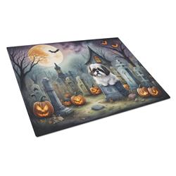 DAC2054LCB 15 x 12 in. Unisex Shih Tzu Spooky Halloween Glass Cutting Board - Large