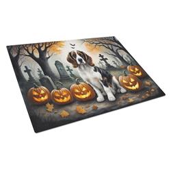 DAC2057LCB 15 x 12 in. Unisex Welsh Springer Spaniel Spooky Halloween Glass Cutting Board - Large