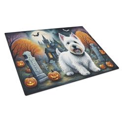 DAC2058LCB 15 x 12 in. Unisex Westie Spooky Halloween Glass Cutting Board - Large
