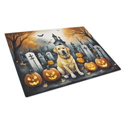 DAC2060LCB 15 x 12 in. Unisex Yellow Labrador Retriever Spooky Halloween Glass Cutting Board - Large