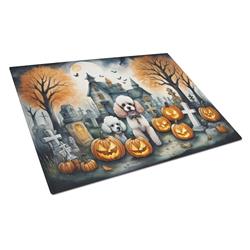 DAC2067LCB 15 x 12 in. Unisex Poodle Spooky Halloween Glass Cutting Board - Large